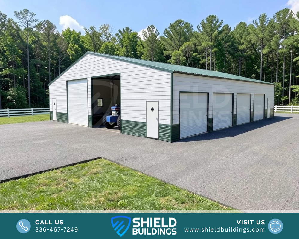 Straight Roof Barn metal building, 54'W x 60'L x 14'/11'H