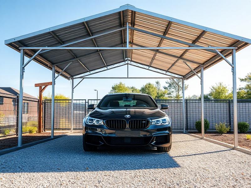 Regular Carport metal building, 18'W x 21'L x 6'H